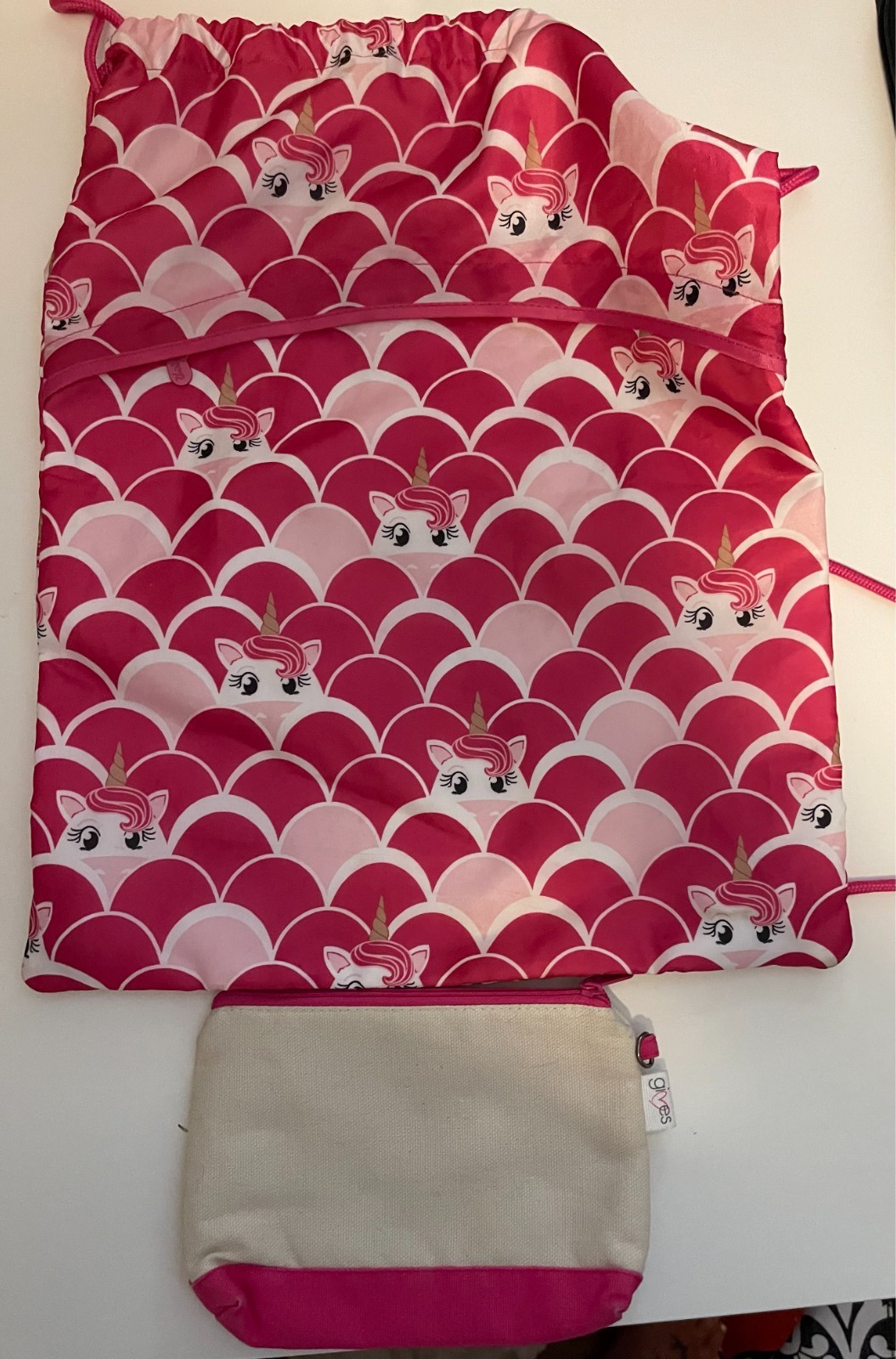 Cinch Bag with and w/o Zipper Pouch