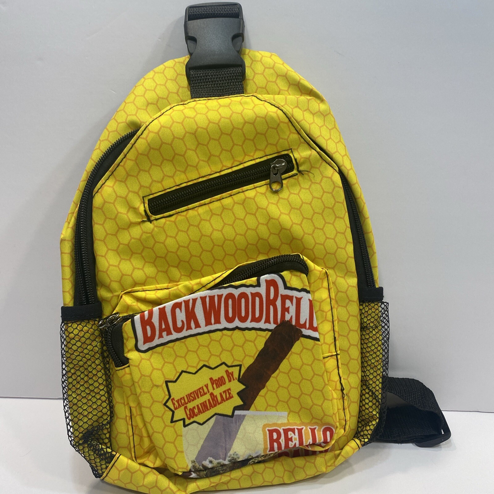 BACKWOODS BRAND RELLO Shoulder Bag Sachel Multi Pocket Sling Yellow NWOT
