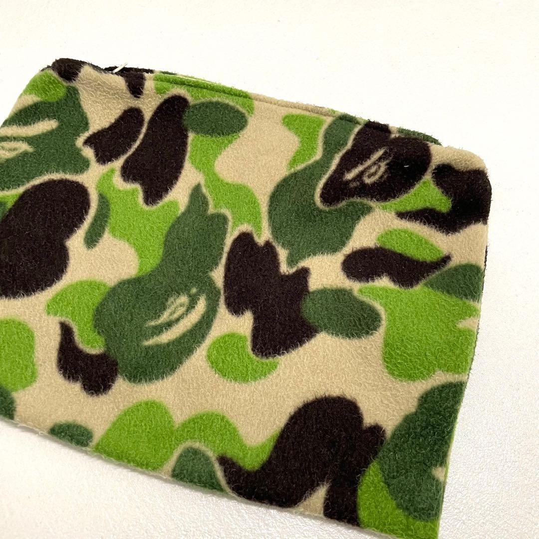 Vintage A BATHING APE Fleece Pouch Camouflage 33×24cm