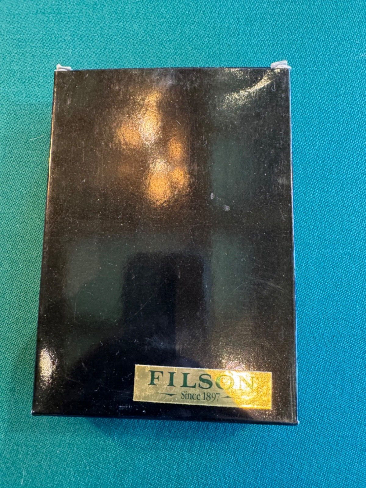 Vintage Filson Black Leather Stainless Steel 6OZ Flask New in Box Rare