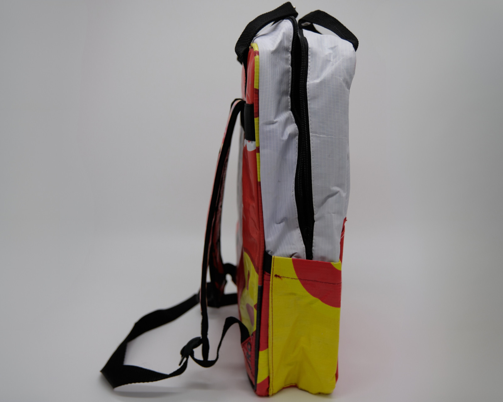 Recycled Backpack Unisex Red Upcycled Backpack Ecofriendly Urban Style