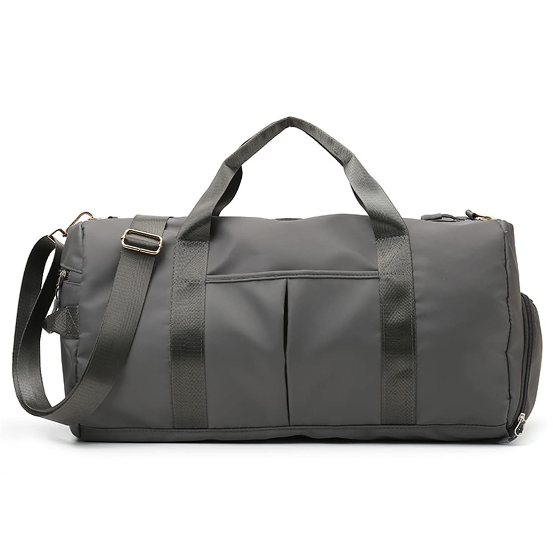 Sports Gym Duffel Bag Waterproof Weekender Travel Shoes Compartment Grey Yoga