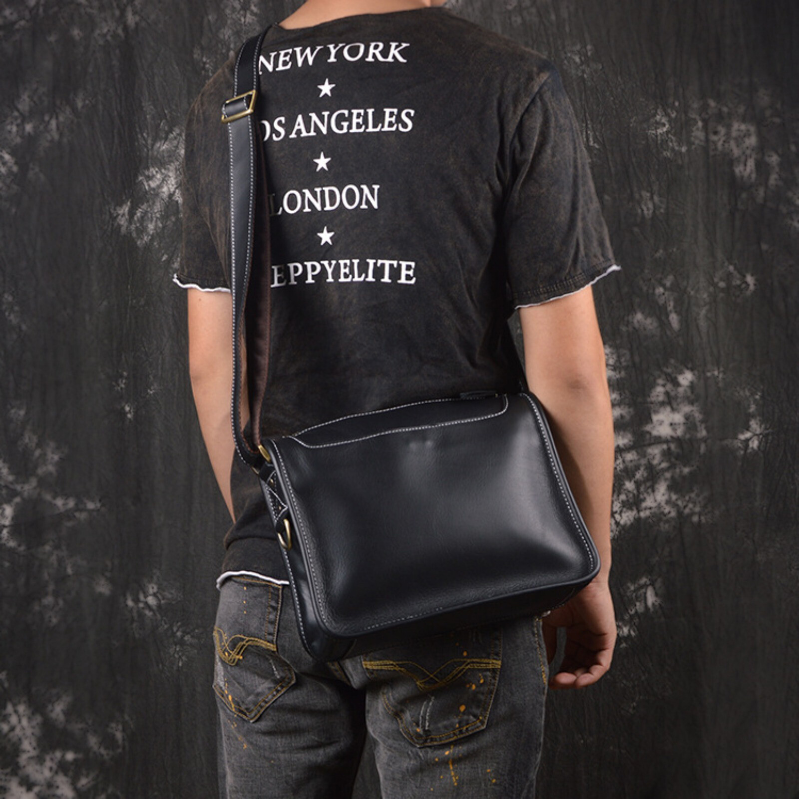 Men’s Leather Messenger Bag Crossbody Laptop Shoulder Satchel Business Handbag