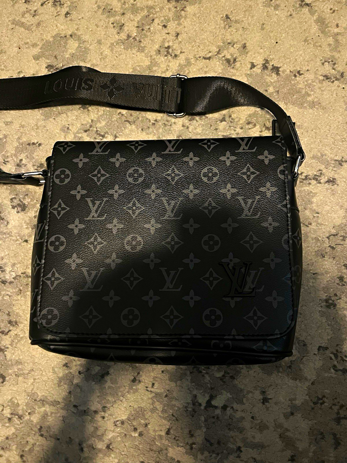 Louis Vuitton Monogram Side bag Black/Gray Small Crossbody Zip, Adjustable Strap