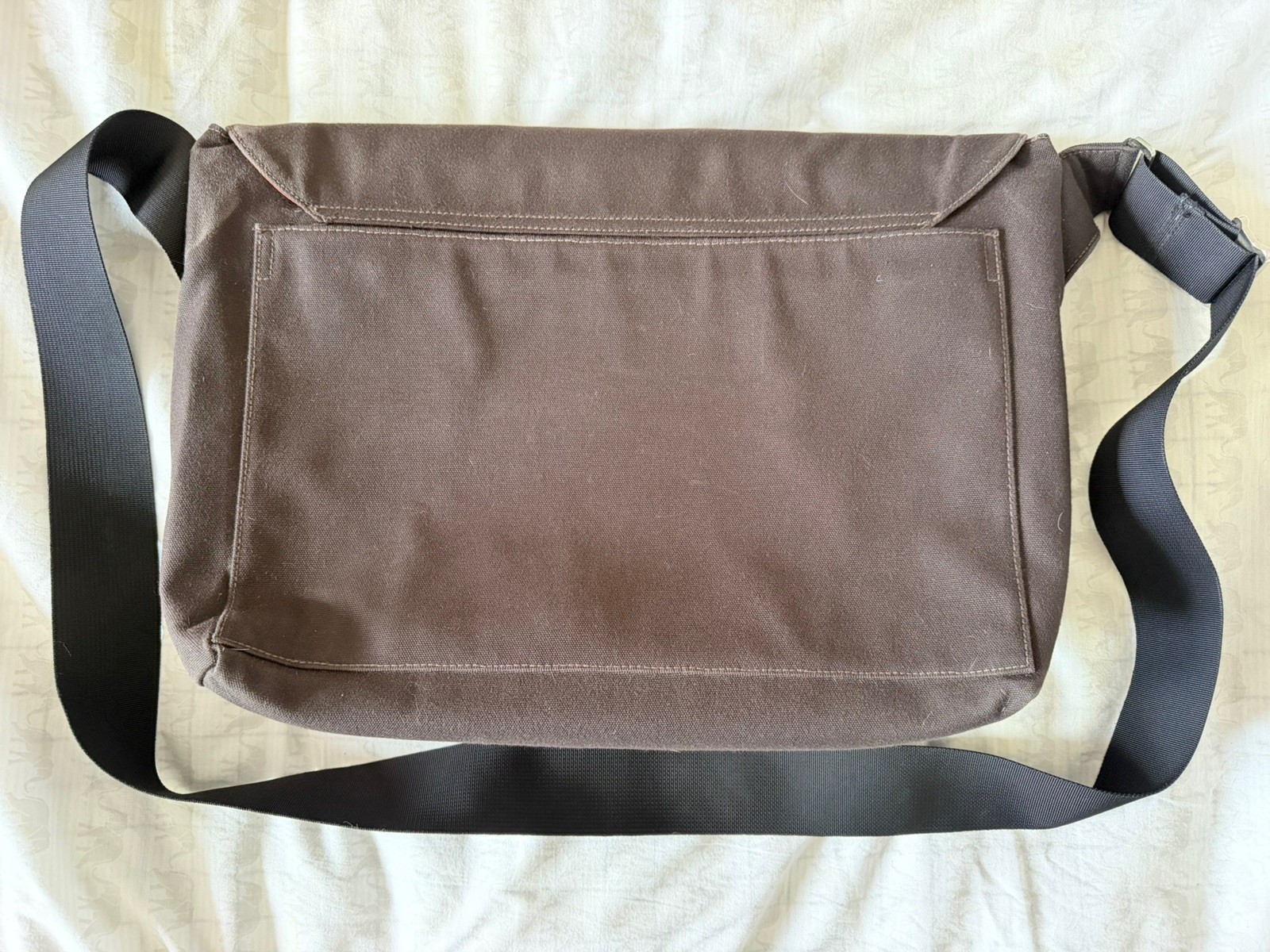 Jack Spade Greene St Messenger Bag – Black/Orange Canvas Laptop Commuter
