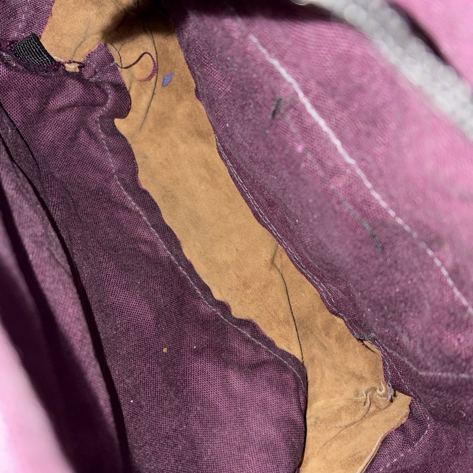 VINTAGE Jansport Backpack Purple Leather Bottom USA Made 90s Bag School Travel