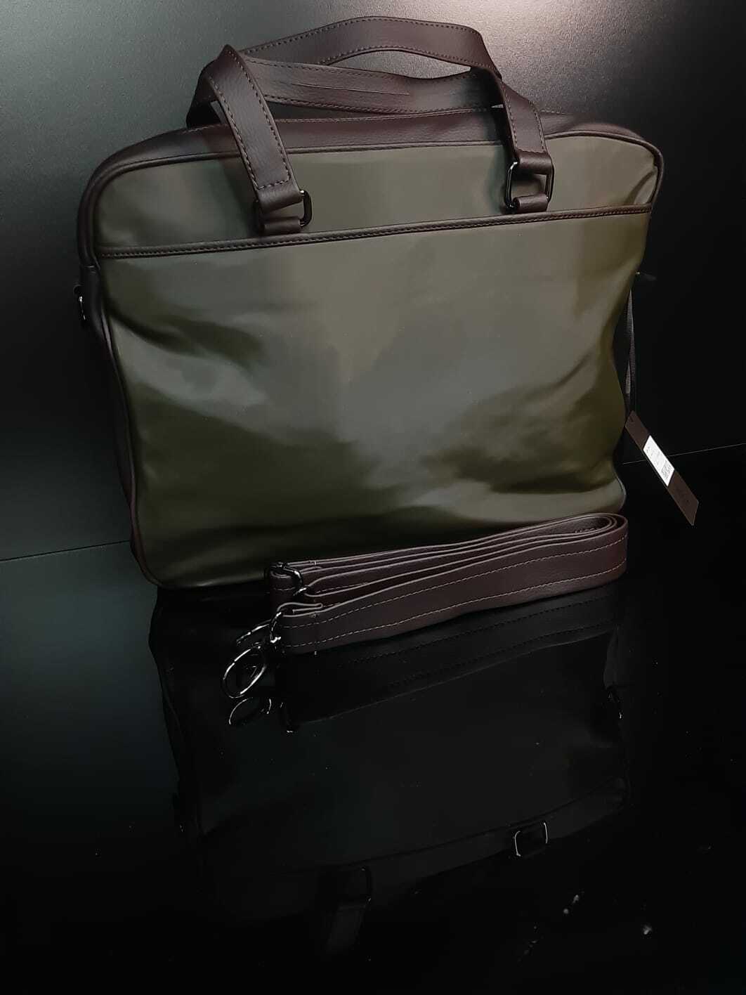 ROBERTO CAVALLI MEN’S ZAINO BACKPACK BAG-GREEN-BROWN. FSBO81