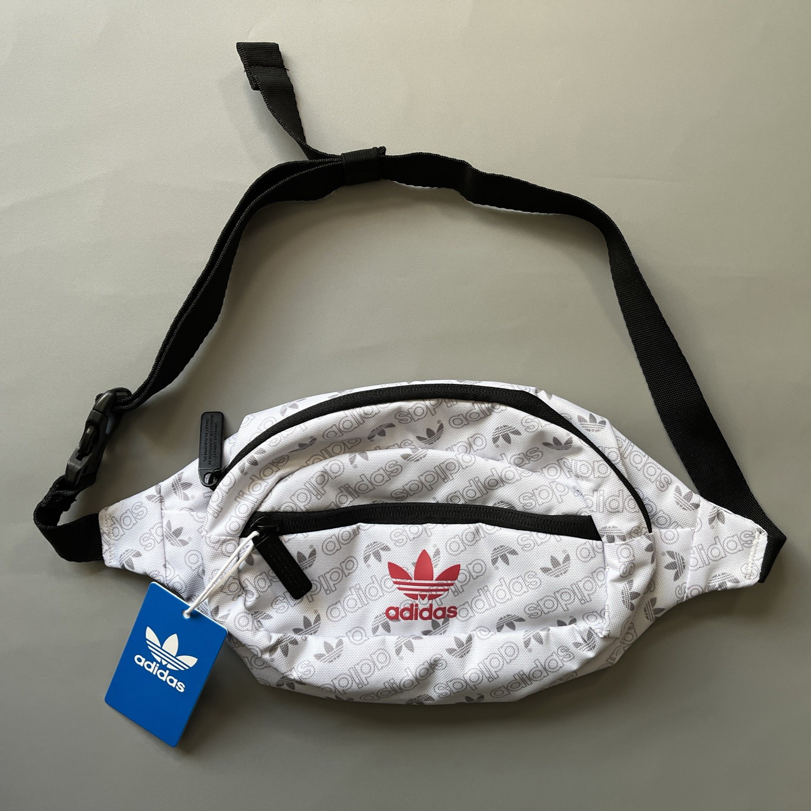 Adidas Originals National Waist Pack Forum Monogram White Pink Logo Outdoor, NEW