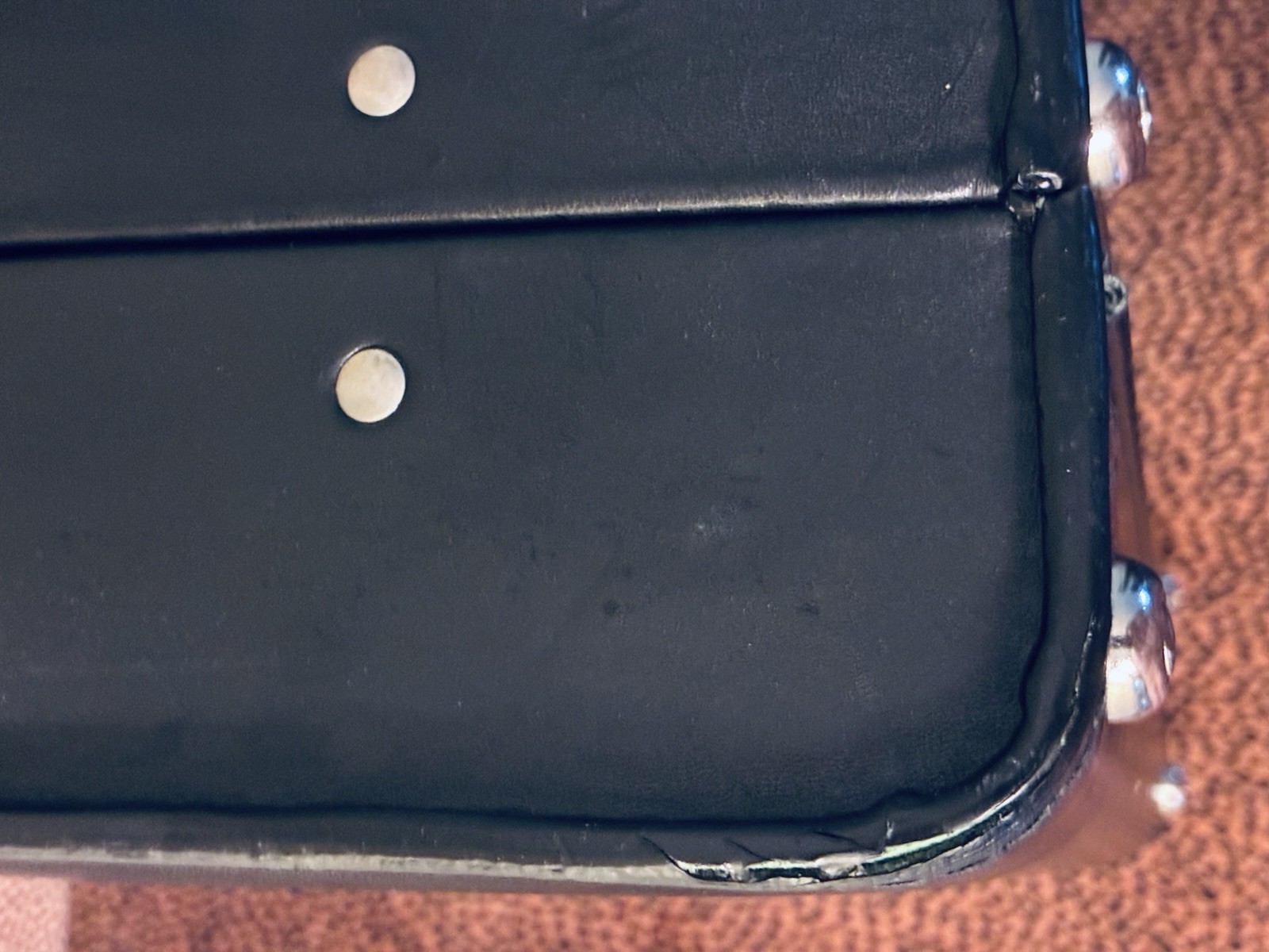 Korchmar Black 19” Briefcase Dual Combination Flip Lock Soft Patina Leather*GUC