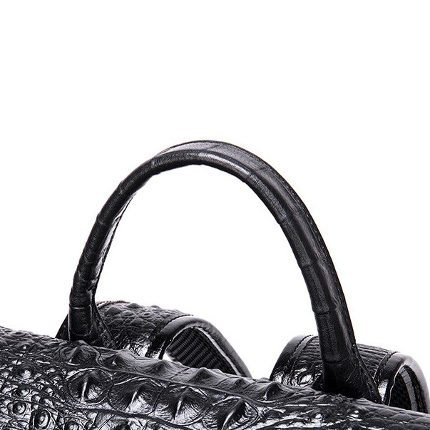 Top Cowhide Leather Men’s Backpack Crocodile Pattern Travel Bag 30 x 10.5 x 39cm