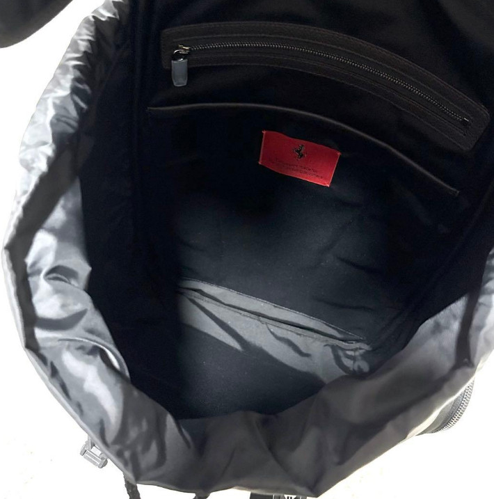 Ferrari Purosangue Black Leather Backpack with Storage Bag Original Genuine