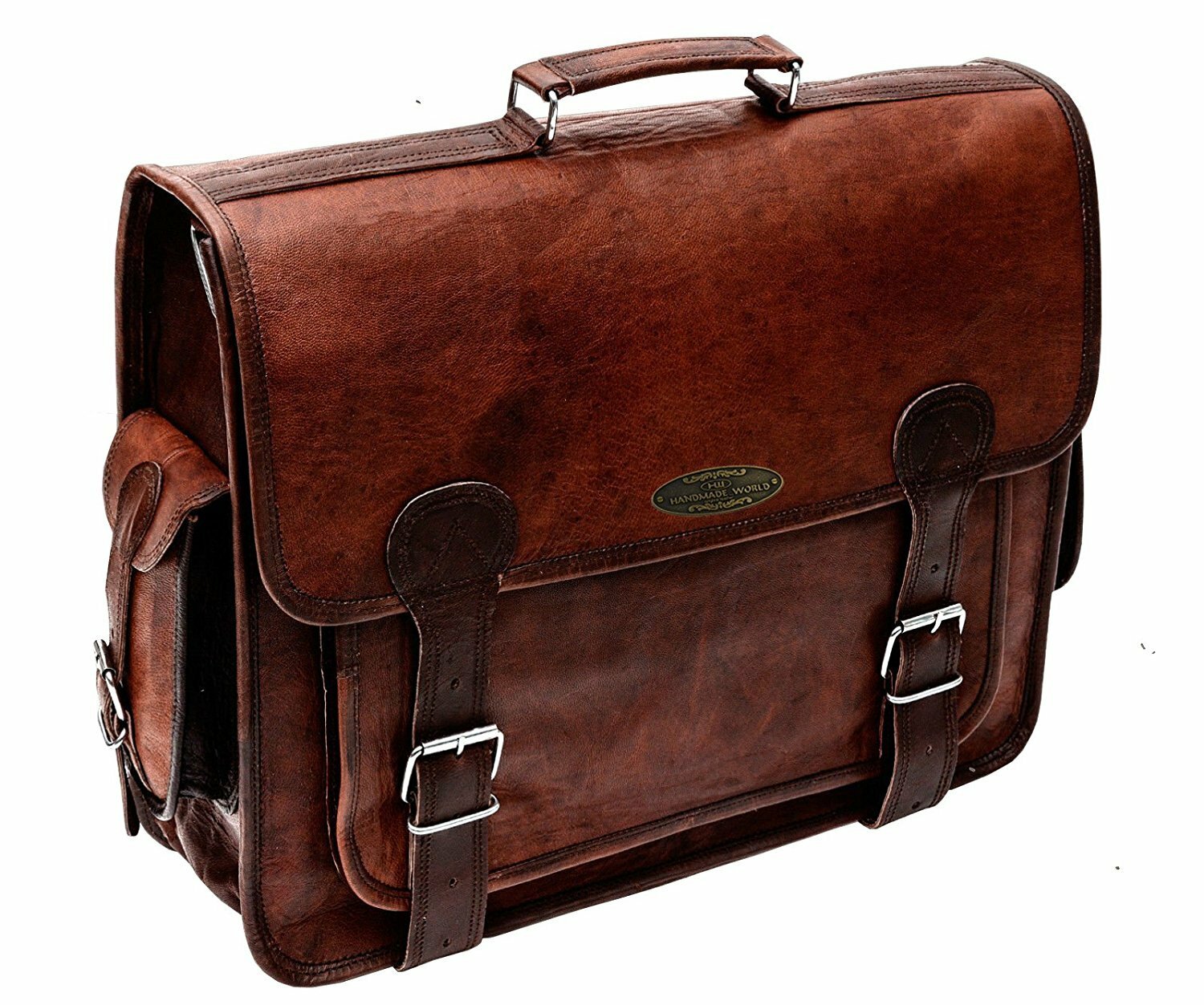 Leather Messenger Laptop Bag Briefcase Crossbody Sling Vintage Brown Casual Bag