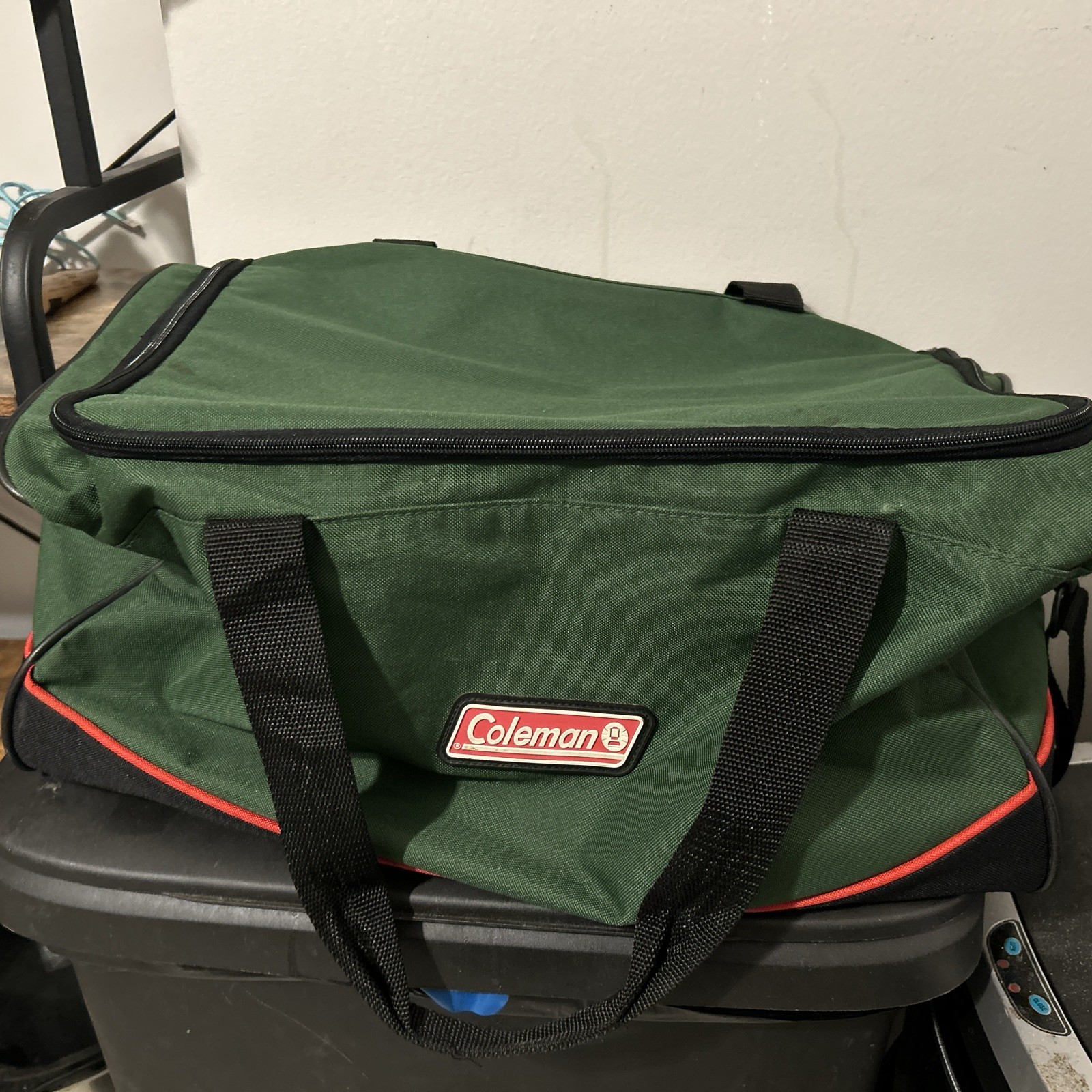 Coleman Green Duffle Bag Large Heavy Duty Handles No Tears Free Shipping