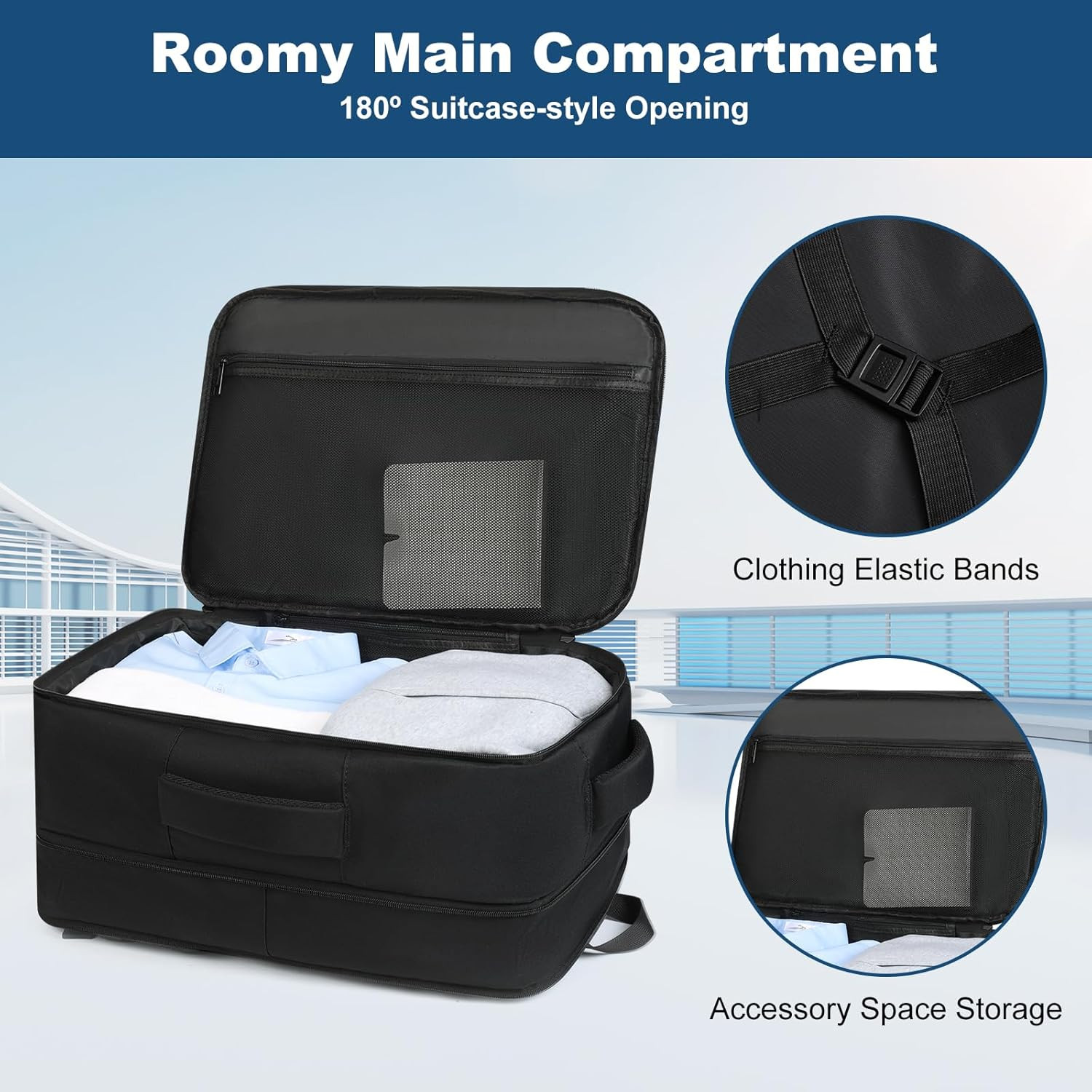 Travel Backpack,Carry on Backpack Expandable 40-50L with USB Cable Port,Fits 17.