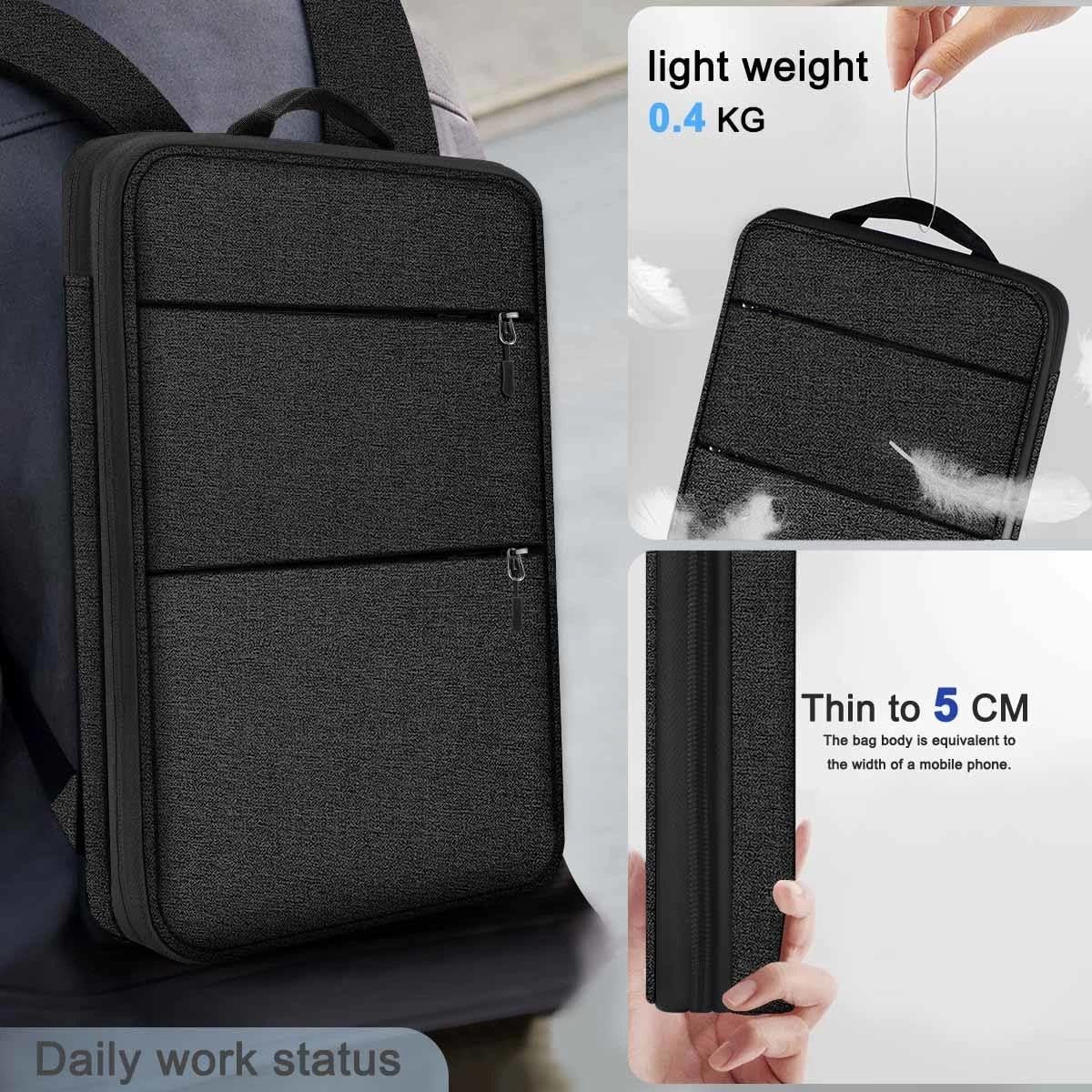 ZINMARK Slim Expandable Laptop Backpack with Small Case for 15-16 inch, Spill…