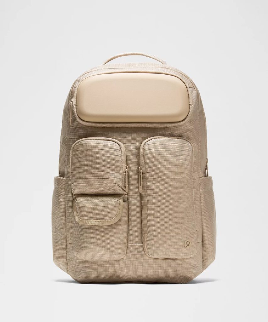 Lululemon 26L Cruiser Backpack Laptop Travel Bag Tan Beige Padded Straps
