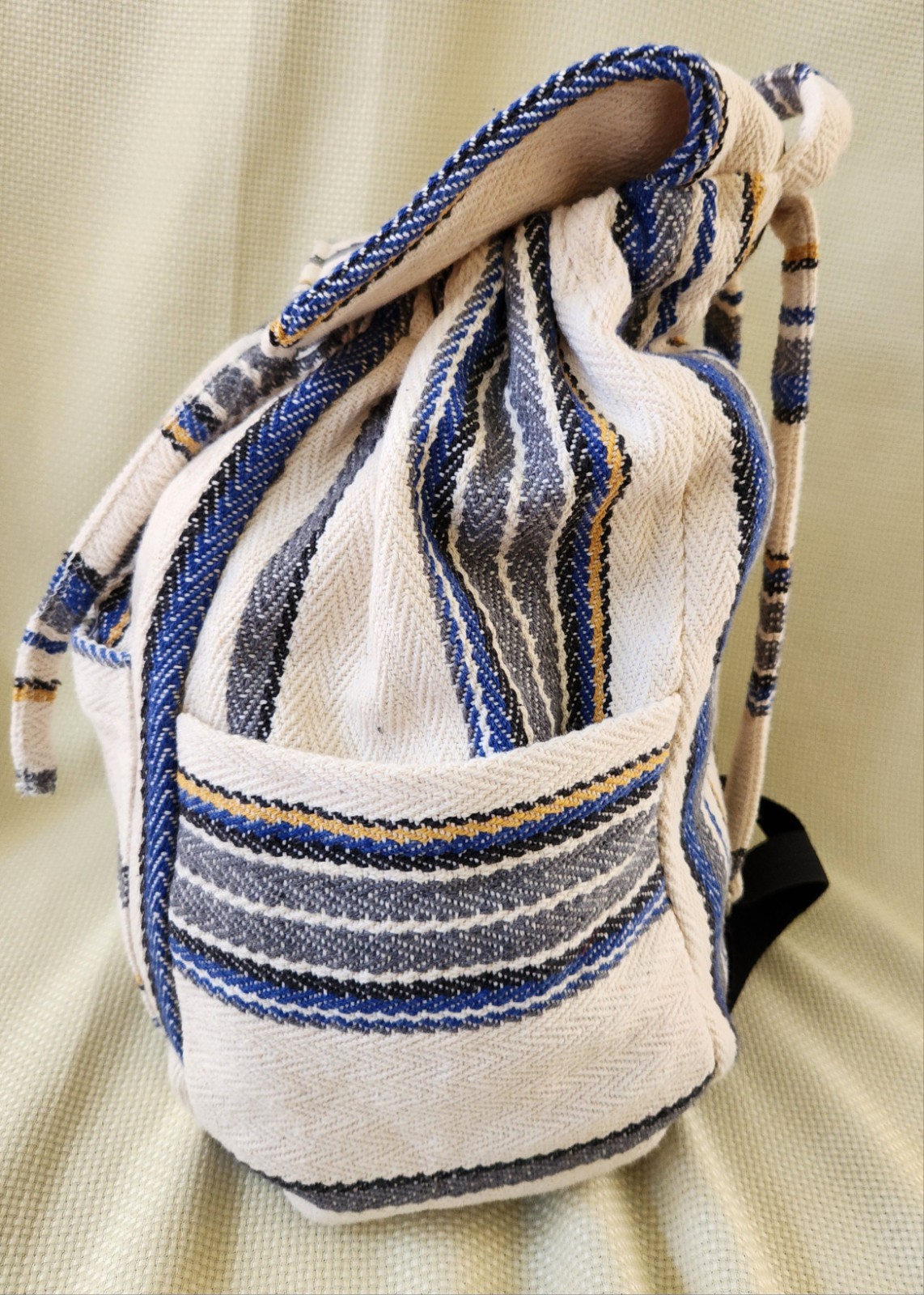 Original Senor Lopez Baja Backpack Striped Mexican Hippie Boho Beach Bag Recycle