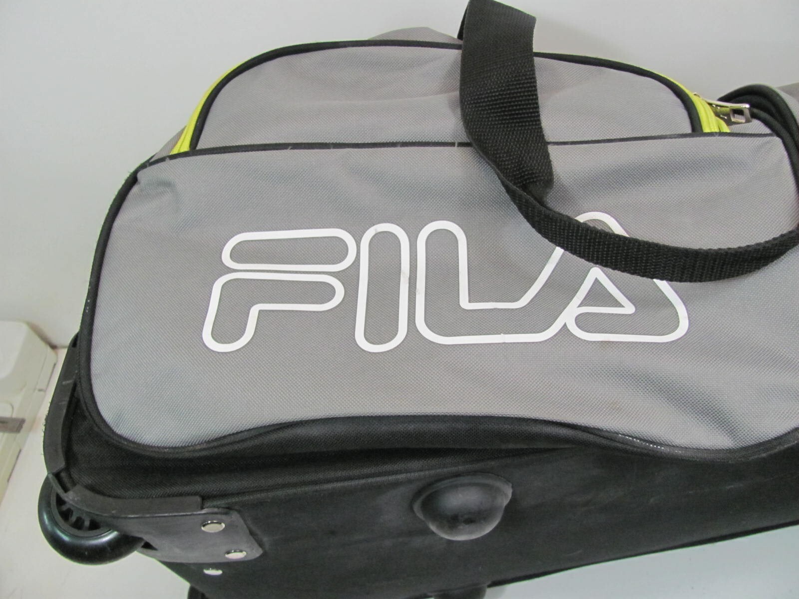 FILA Rolling Duffle Bag Lime Green & Black 31x18x14