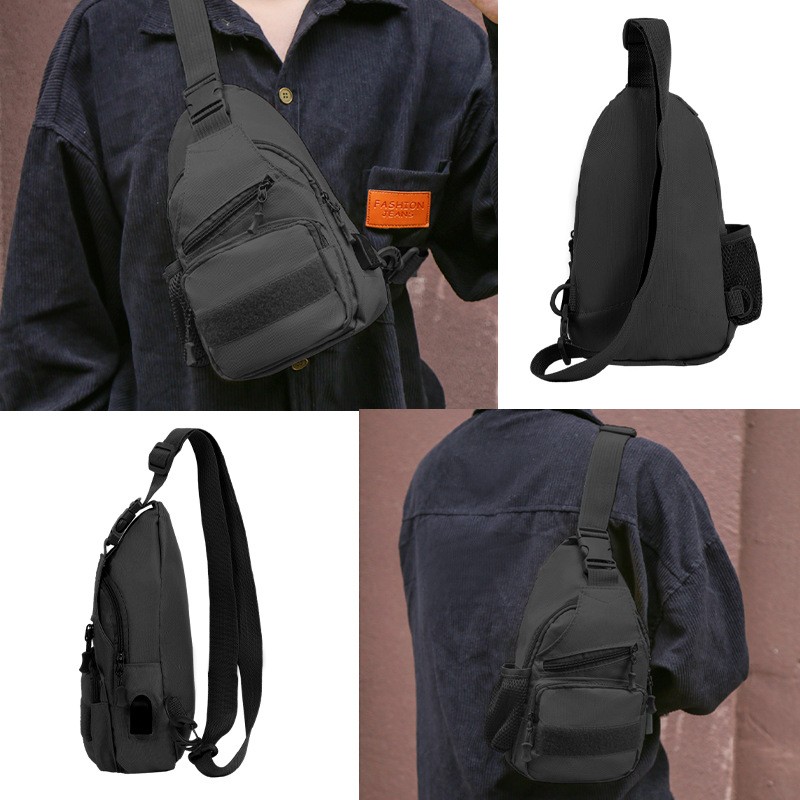 Mens Tactical Backpack Molle Sling Shoulder Bag Chest Pack Outdoor Hiking Travel