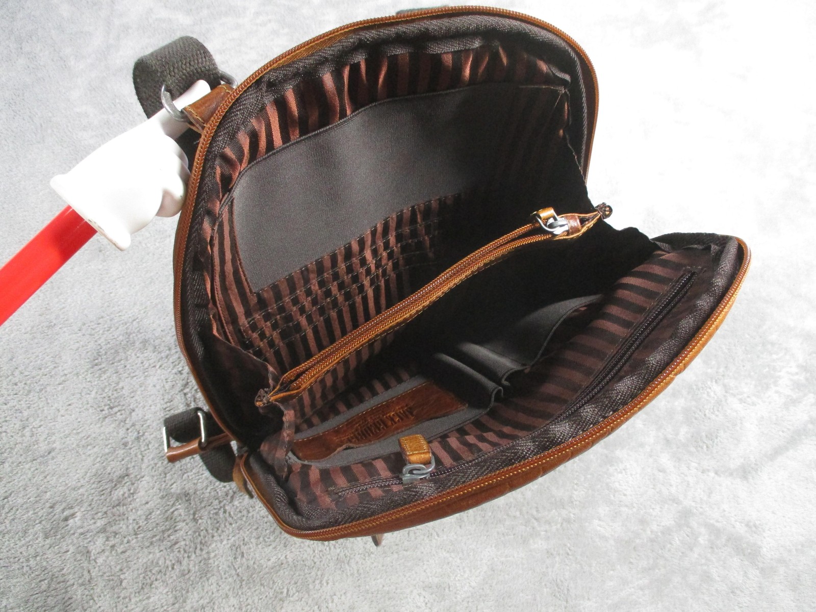 Jack Georges Backpack Mens Small Brown Leather Business Organizer Daypack