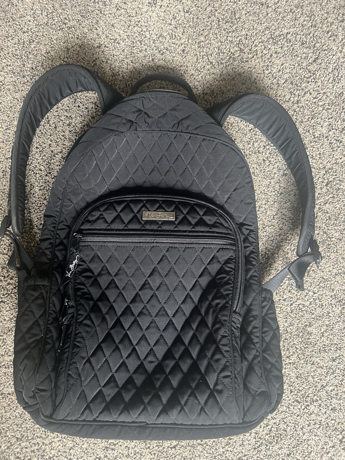 Vera Bradley Quilted Microfiber Backpack, Black