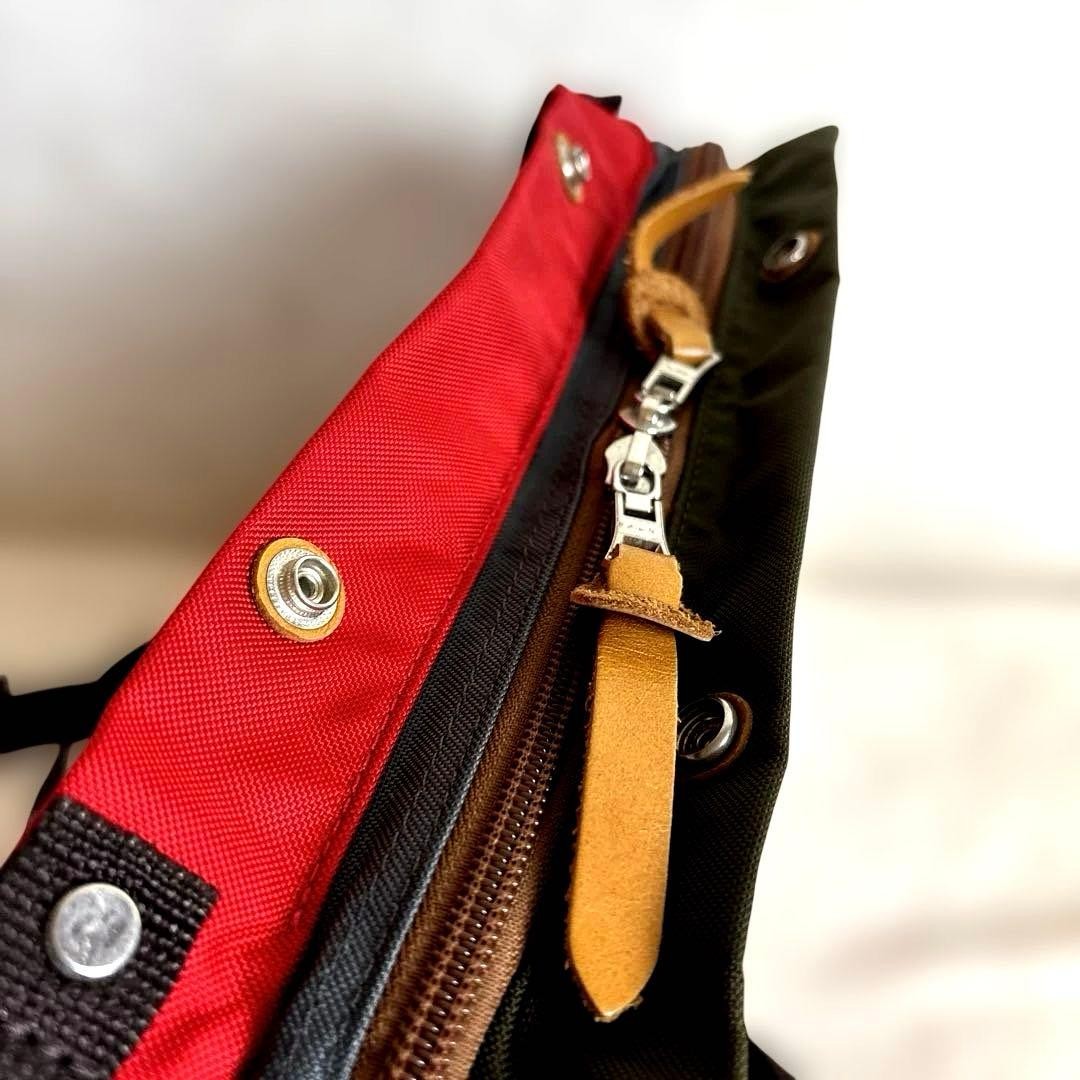 Master-piece Sacoche Shoulder Bag Red & Navy, Minimal Wear, 21cm x 28cm