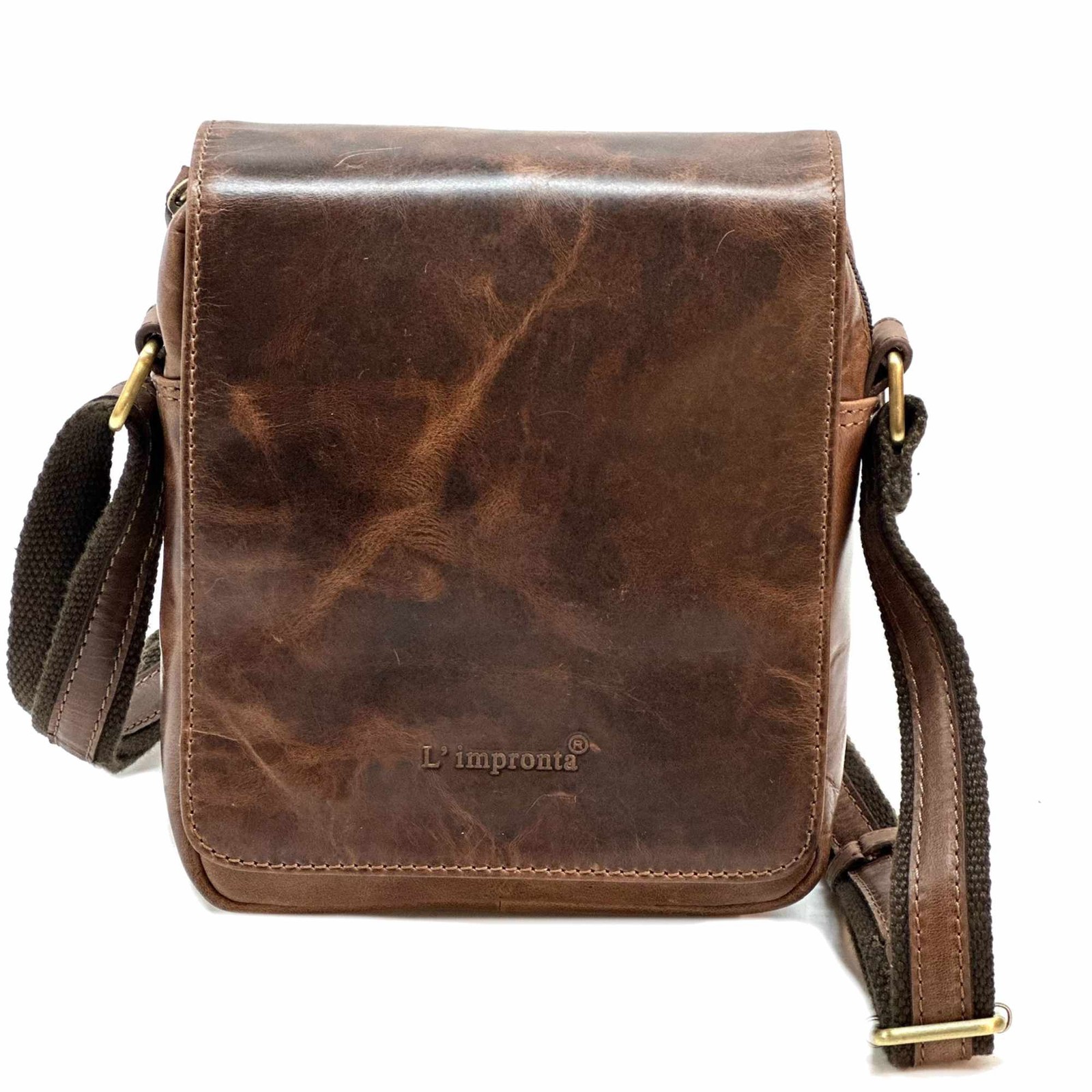 Vintage Men’s Shoulder Bag Genuine Leather Crossbody Satchel Made in Italy