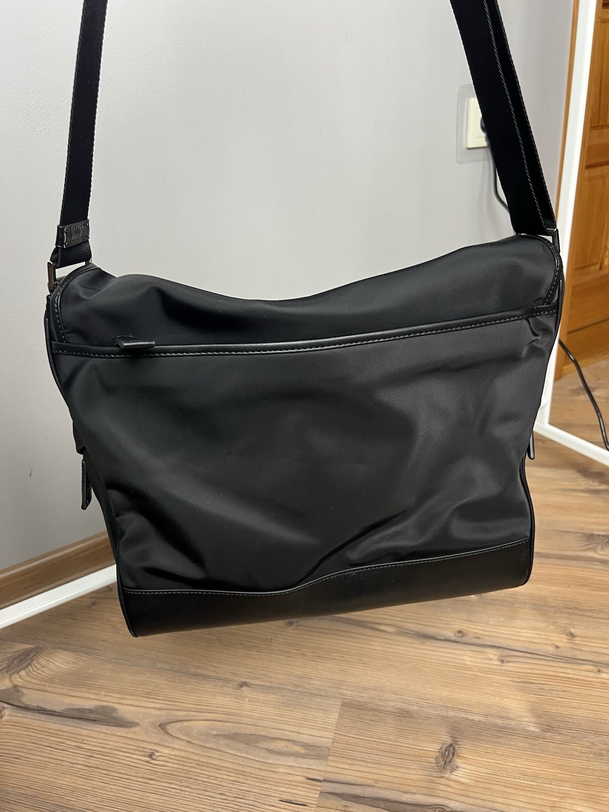 MINT! Prada Triangle Logo Re-Nylon Saffiano Crossbody Bag Black 2VD052 144351512