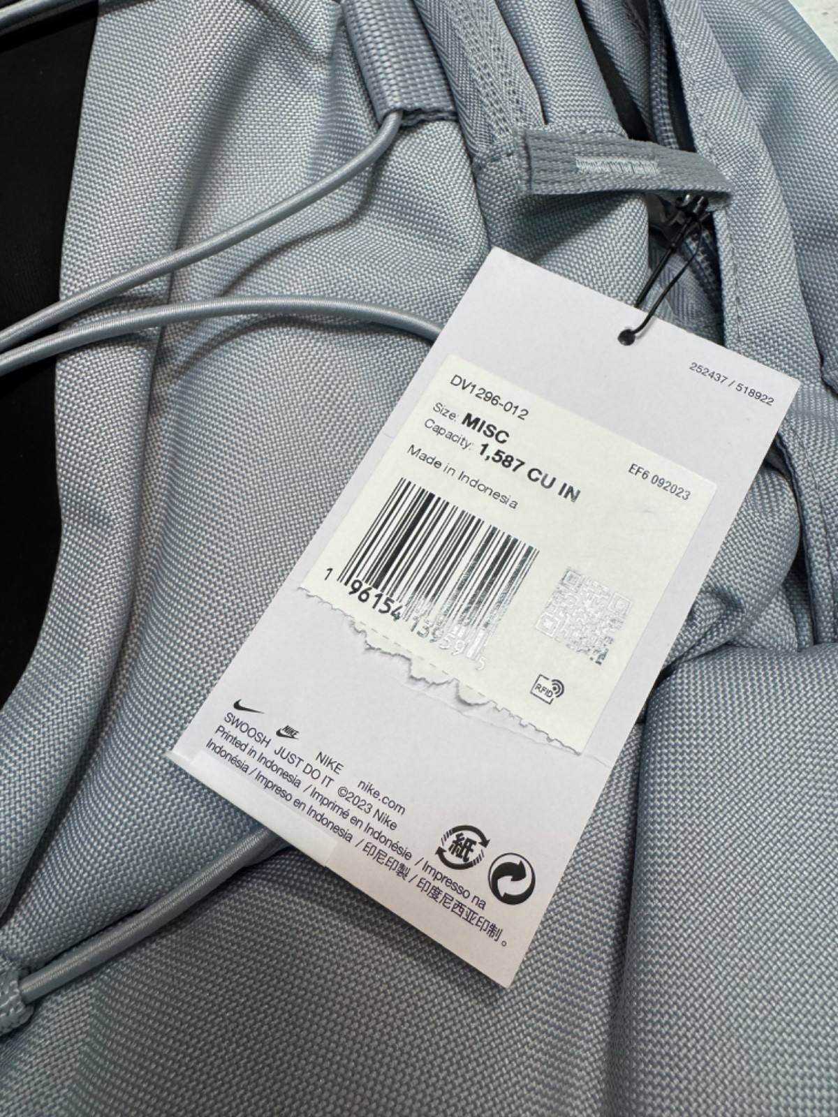Nike Hayward Backpack / Wolf Grey/Black / One Size / NWT