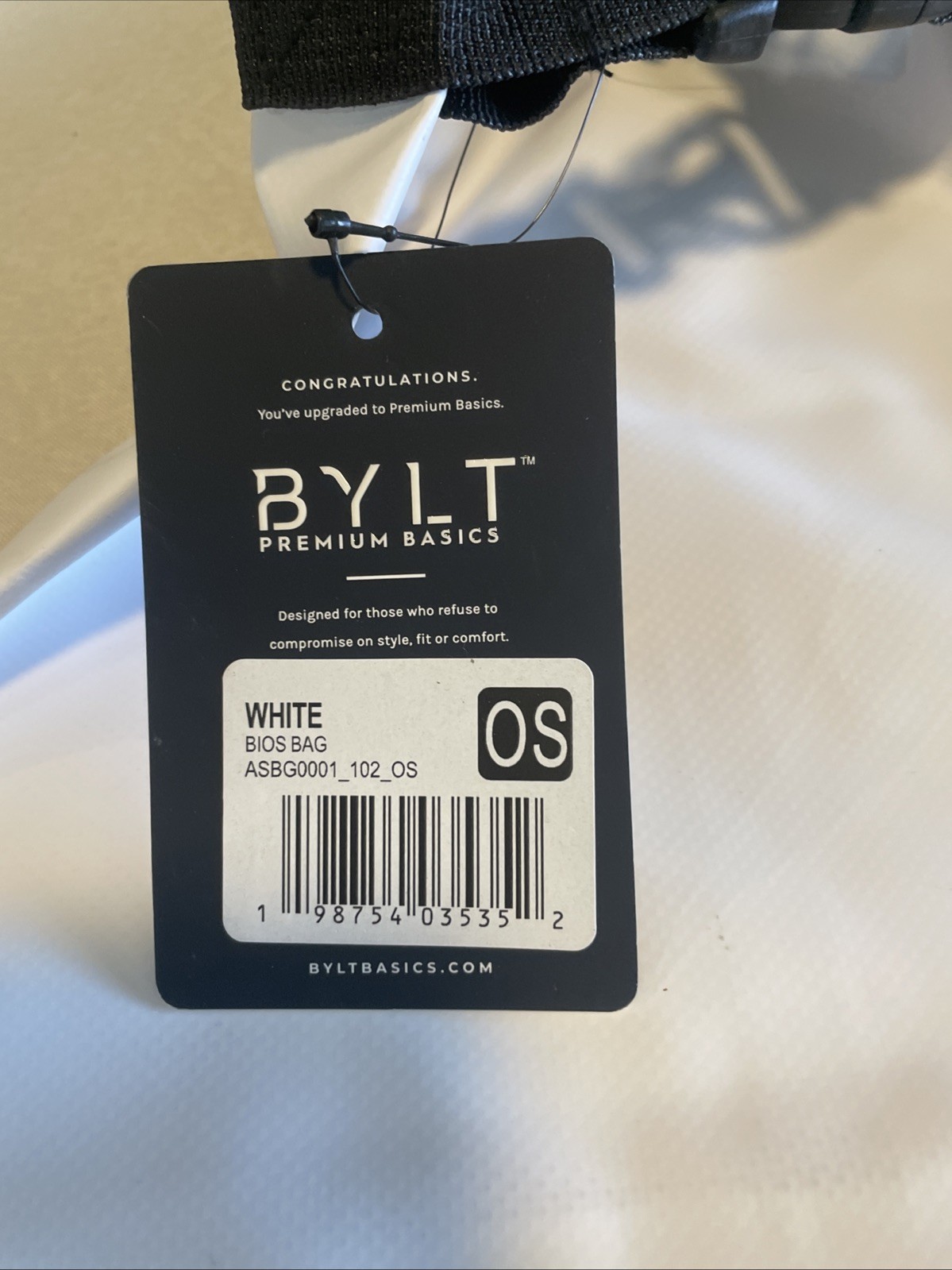 BYLT BIOS Bag White Crossbody Sling Backpack Minimalist Everyday Waterproof