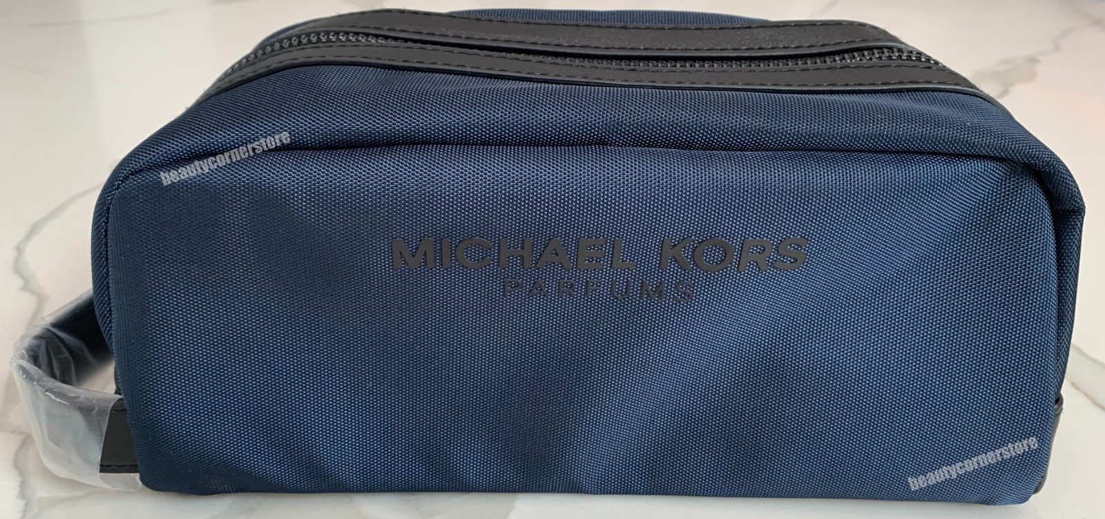 Michael Kors Parfums Pouch Dark Blue Toiletry Bag Travel Shaving Dopp + Dust Bag
