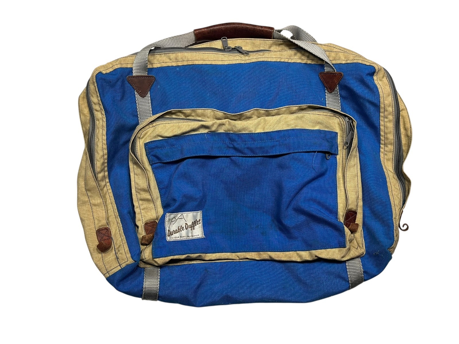 Vtg 70s 80s DURABLE DUFFLES x BUENA PARK Blue CALIFORNIA MESSENGER BAG Hike Gear