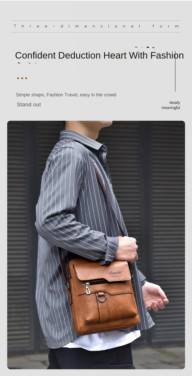 Men Crossbody Bag Men Shoulder Bags Zippers Handbags Large Capacity Artificial L