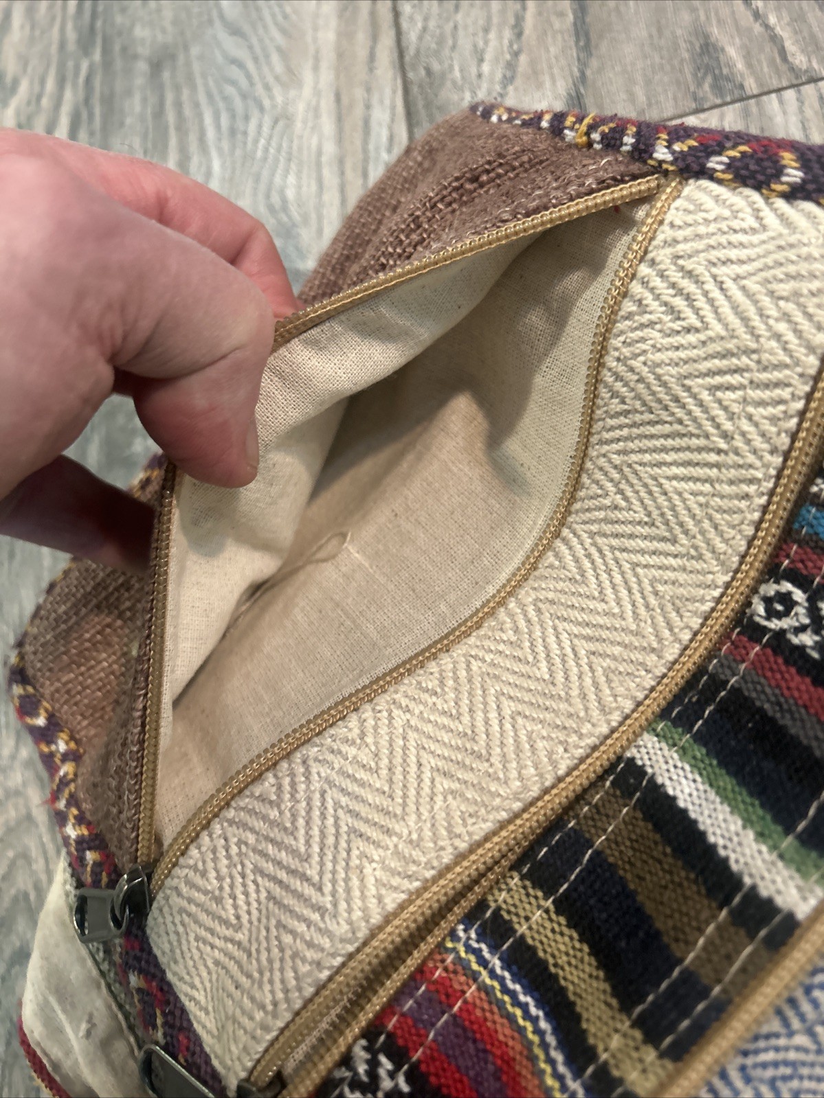 Himalayan Hemp THC Free Multi Color Small Handmade Crossbody 5 Pockets
