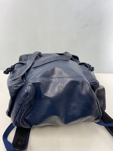 GUCCI Double G Logo Backpack leather Buckle navy Large 12.2 × 16.9 × 5.9 in