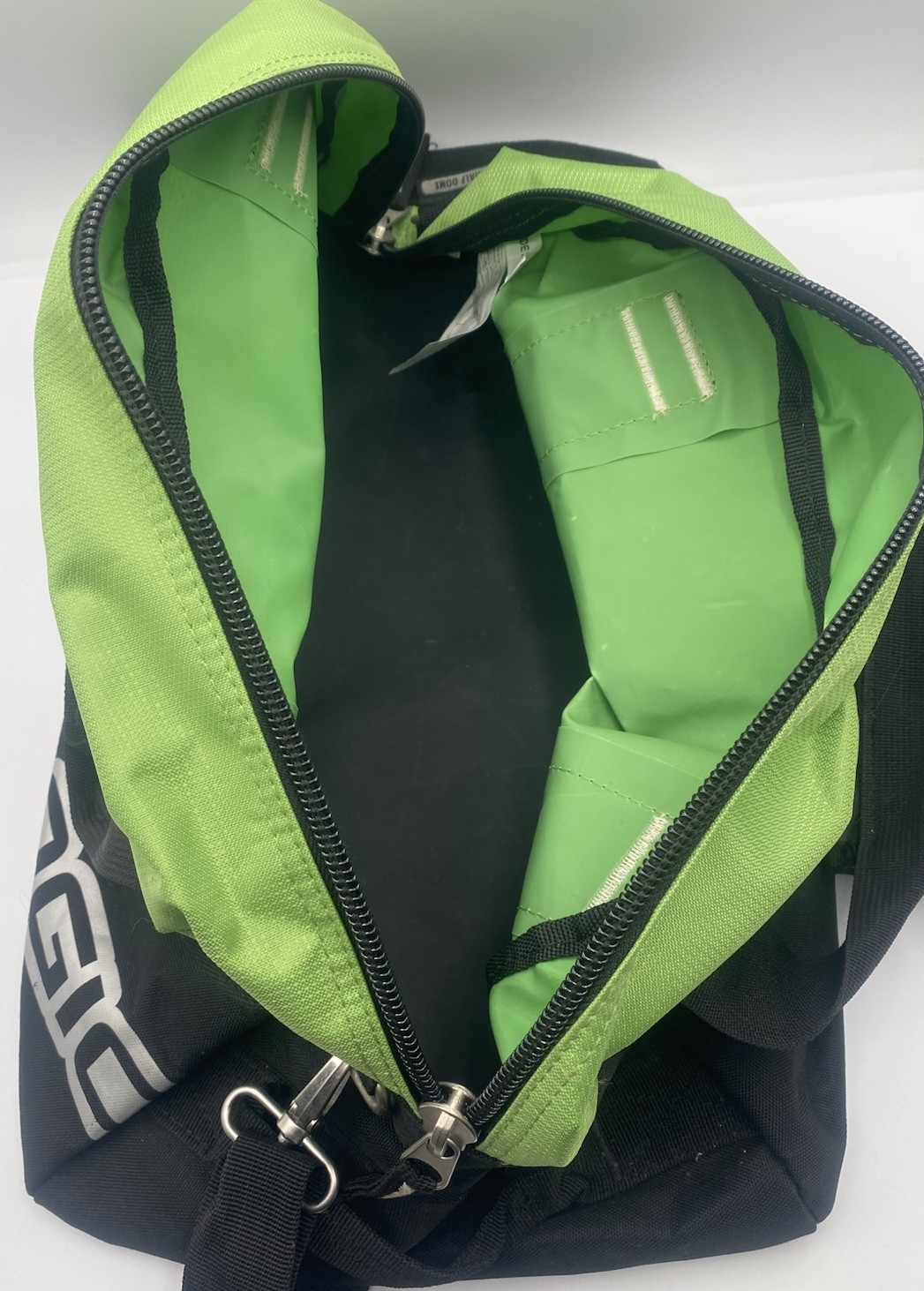 Ogio Half Dome Duffle Bag Gym Bag Black and Green with Shoulder Strap