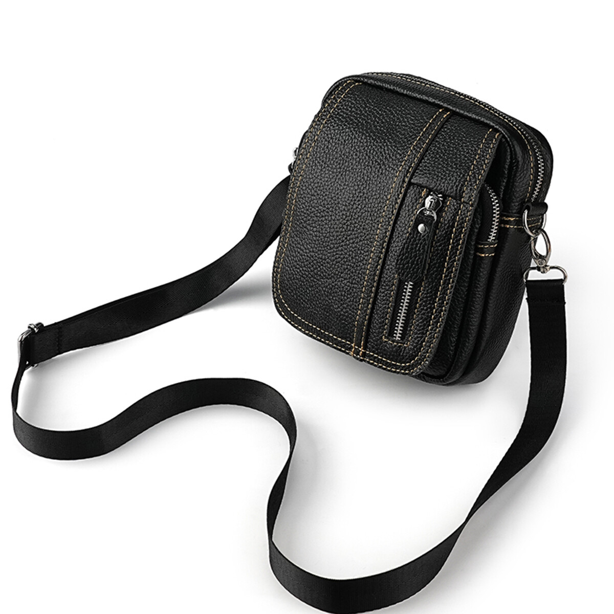 Genuine Leather Small Bag Men’s Crossbody Bag Casual Handbag Daily Outing Use