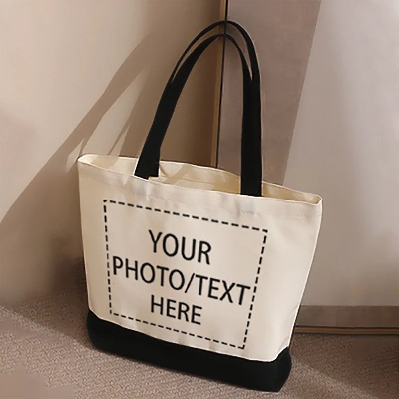1/5/10 Customized Logo Photo Image Text Name Printed Handbag Shopping Bag