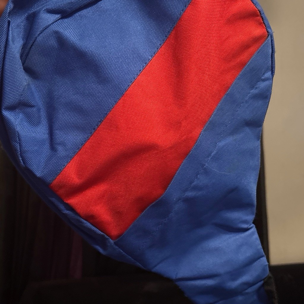 Blue Red Colorblock Sling Bag Medium Unisex Adjustable Shoulder Strap