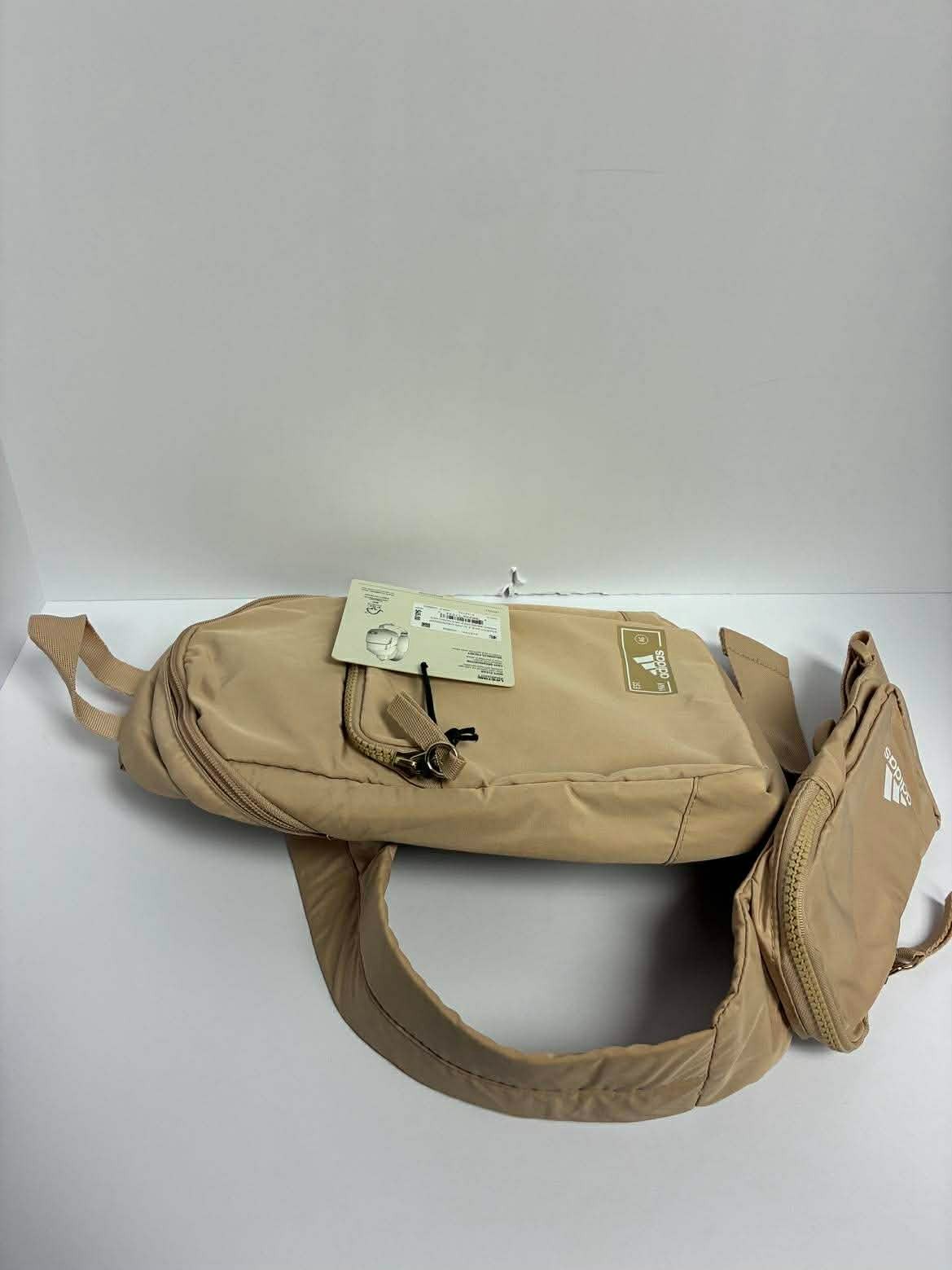 Adidas Essentials 2 Sling Crossbody Bag Backpack Magic Beige Off White Gilver