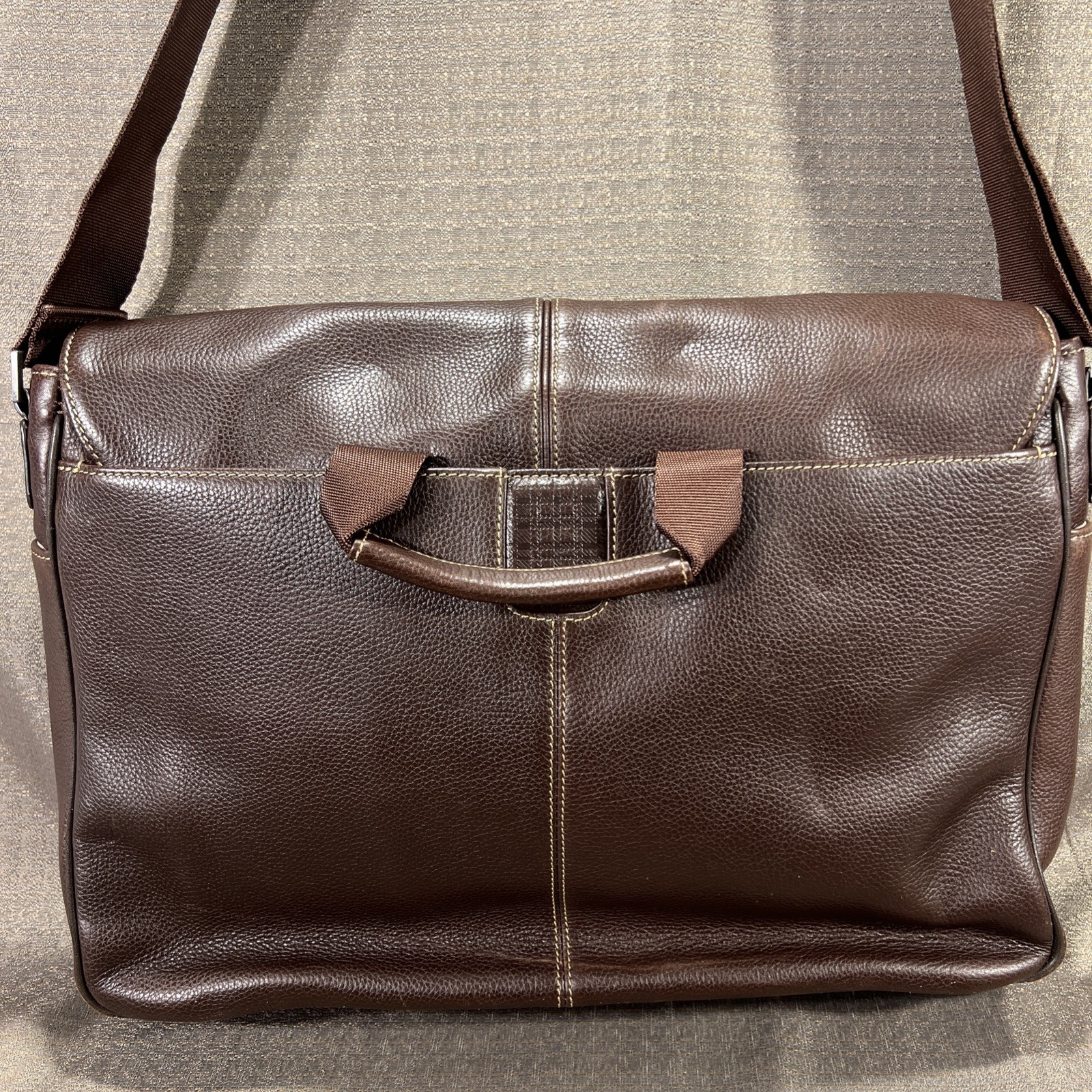 Boconi Brown Leather Message Bag