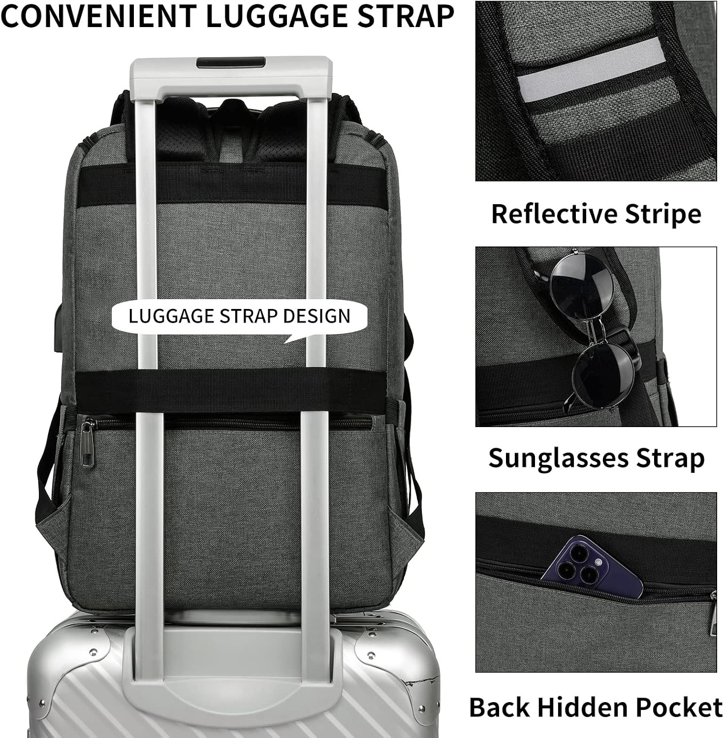 Work Laptop Backpack for Women and Men, 15.6 Inch Travel Backpack Stylish Teache