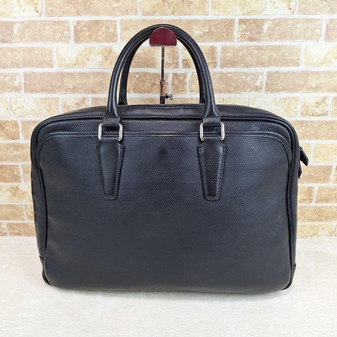 United Arrows Black Leather Briefcase Business Bag 29cm x 41cm Excellent