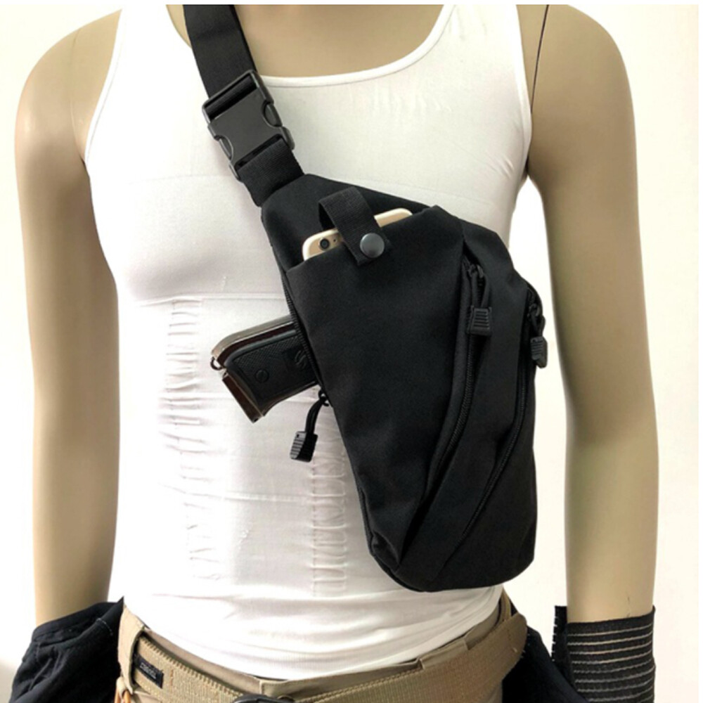 Men’s Tactical Right Shoulder Bag Camping Hunting Anti-Theft Chest Pouch Outdoor
