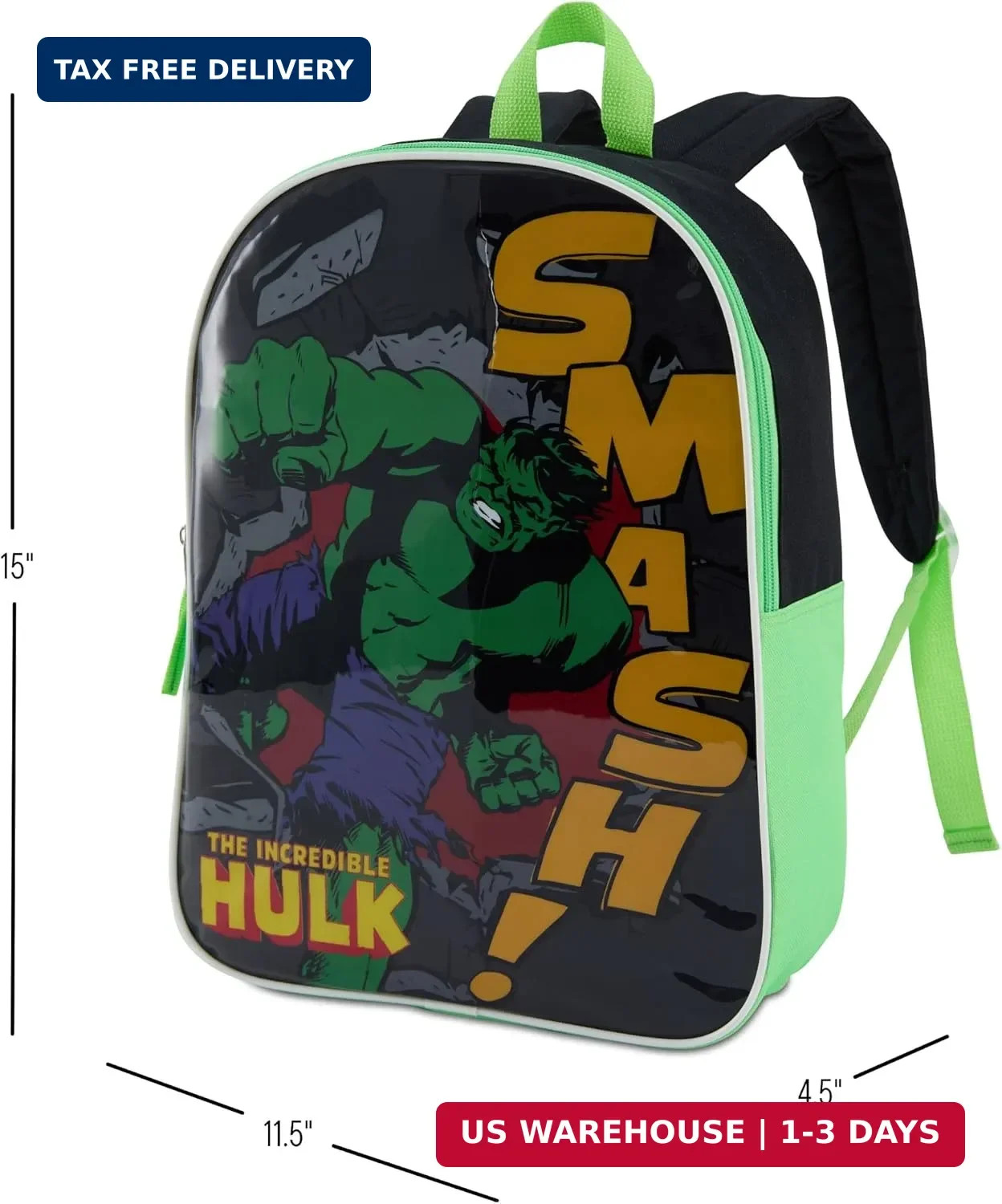 Marvel Hulk Backpack for Kids – Hulk Boys Backpack – Toddler School Bag – Comfy