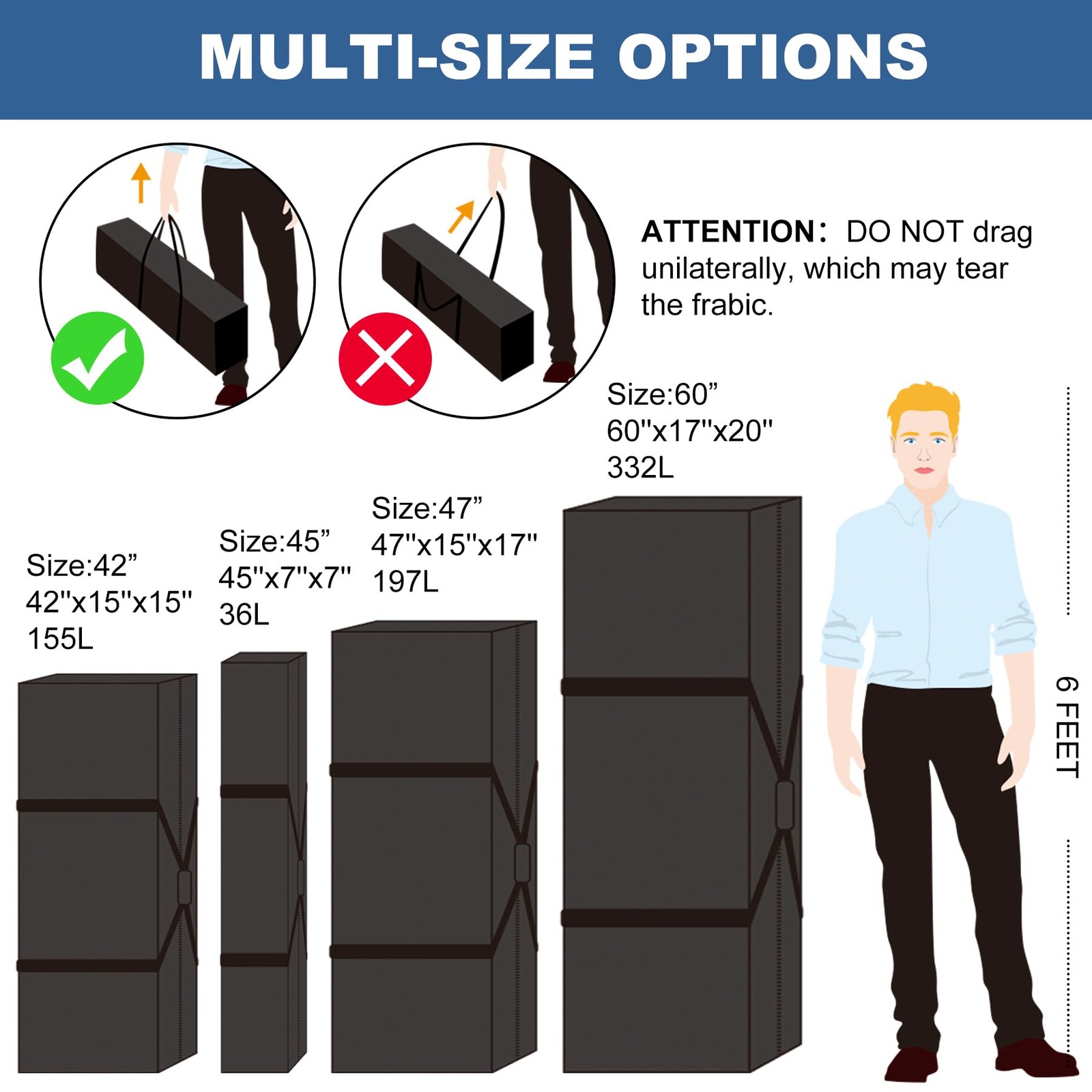 45 Inch Tripod Carrying Case – 45x7x7 Inch Storage Bag for Light Stands, Fish…