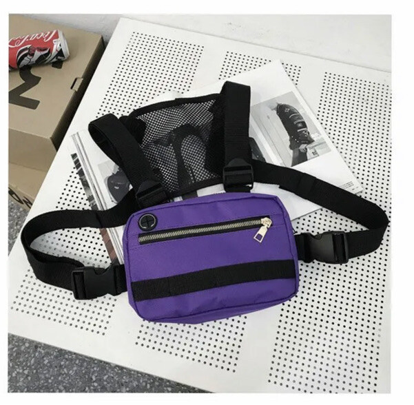 Square Chest Bag Vest-Style Retro Streetwear Tactic Shoulder Functional Backpack