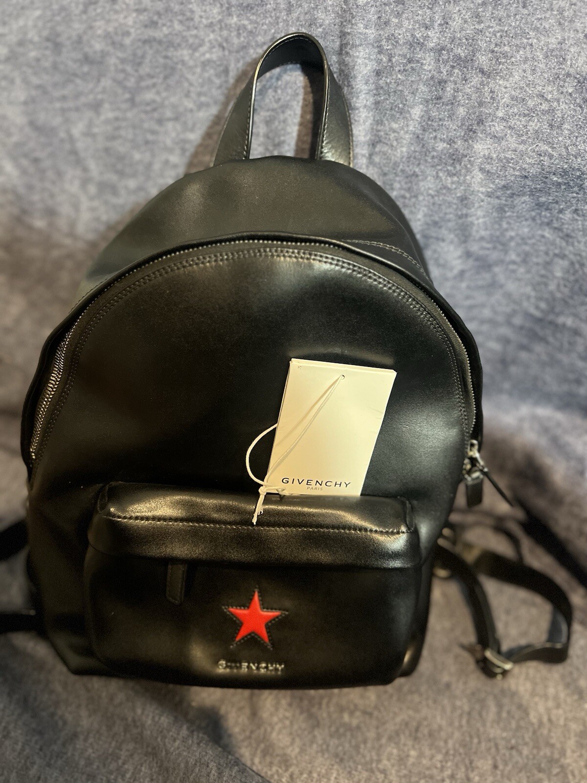 100% AUTHENTIC Givenchy Leather Backpack w/Studded Trim Red Star