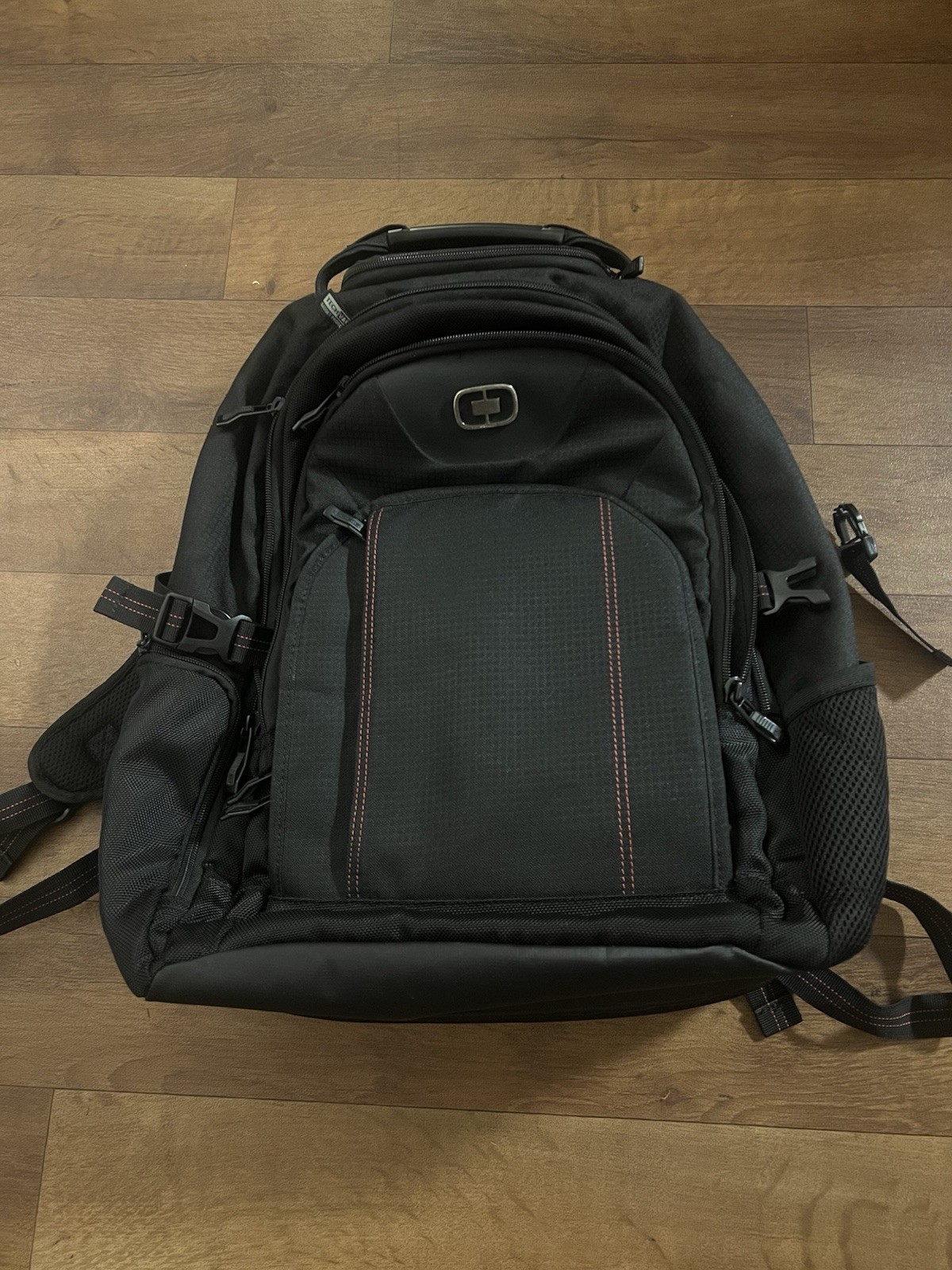 OGIO AIRFLOW Black w/Red Stitching Tech Vault Armored Pocket Backpack