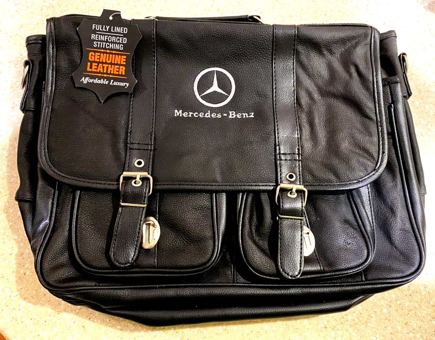 HUMMER LEATHER MESSENGER LAPTOP COMPUTER SHOULDER BRIEFCASE BAG EMBROIDER NEW